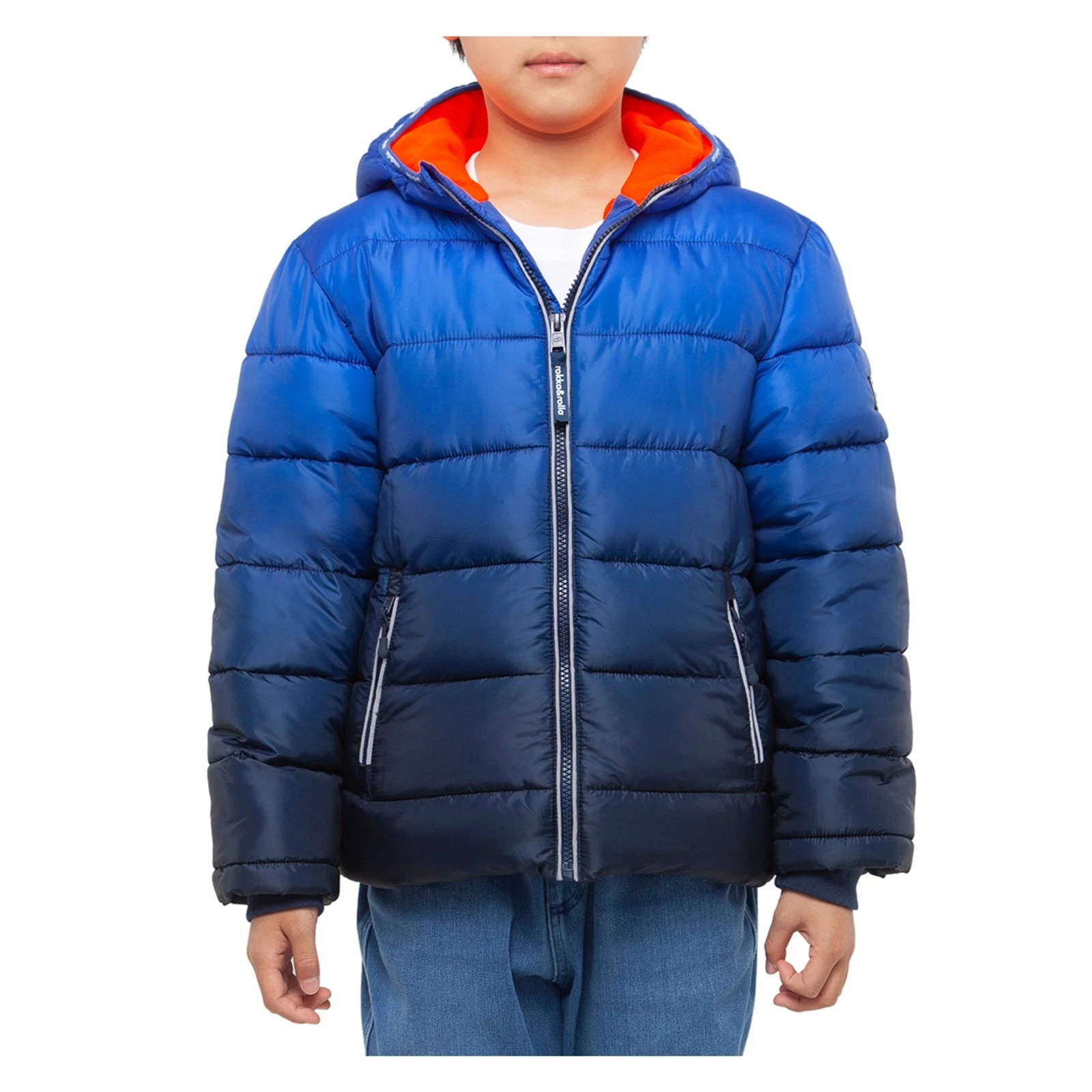 Rokka&Rolla Boys' Heavy Puffer Jacket Warm Fleece Lined Winter Bubble Coat
