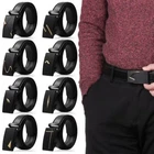 Luxury Men Leather Belt Automatic Buckle Waist Ratchet Business Waistband Gift