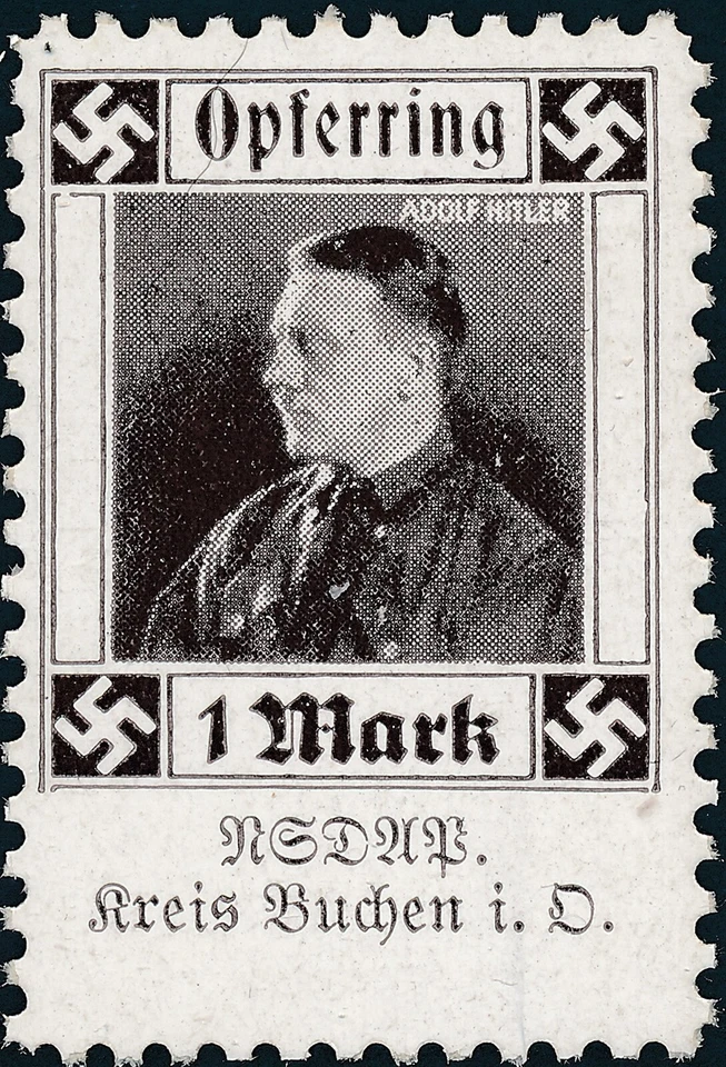 Stamp Germany Revenue Sheet WWII 3rd Reich Charity Kreis Buchen Brown MNH - Image 2 of 4