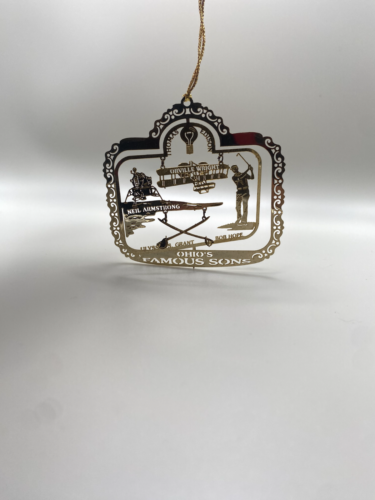 Nation's Treasures Christmas Ornament Ohio's Famous Sons 24K Gold Finish Brass - 第 1/4 張圖片