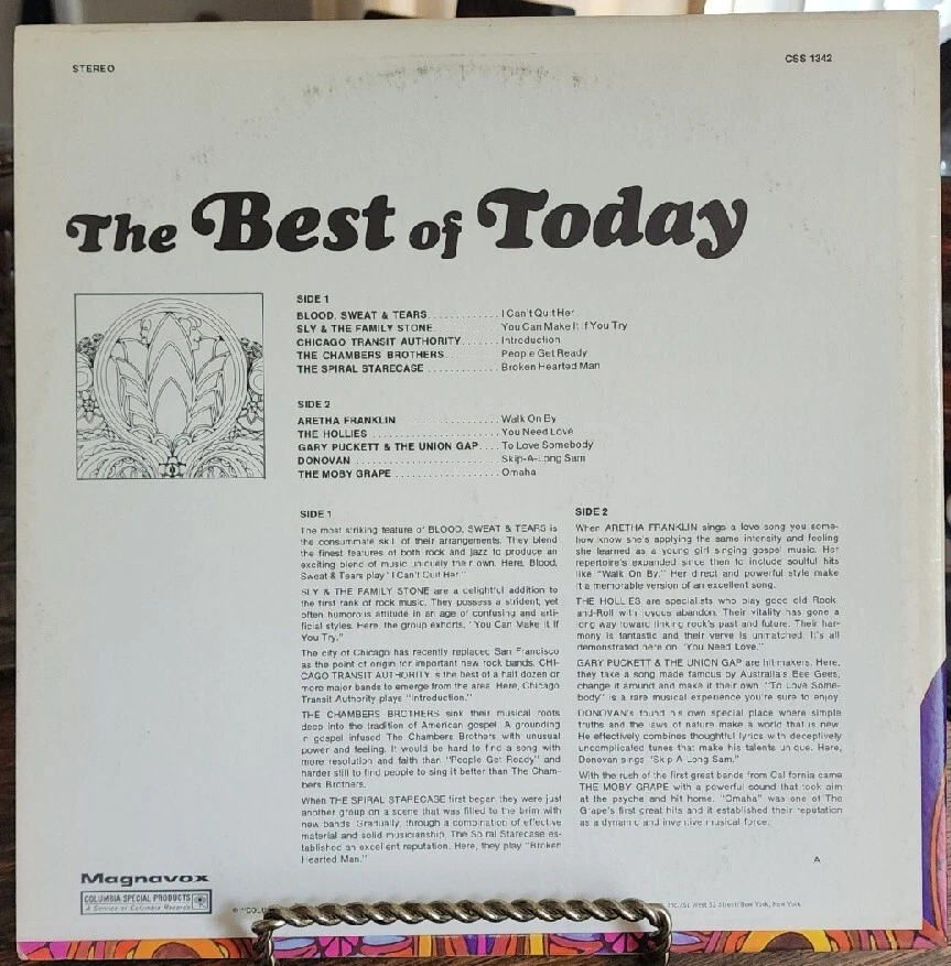 THE BEST OF TODAY Aretha, Chicago, Hollies, Moby Grape, Sly Stone, Donovan EX/EX - Image 2 of 4