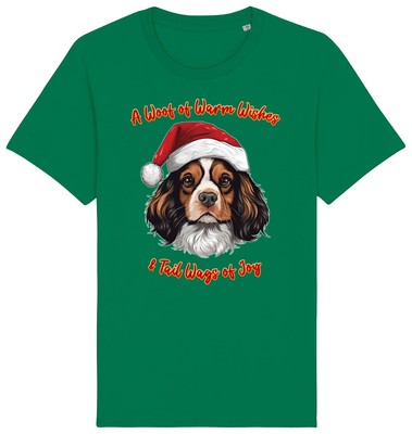 Herren Cavalier King Charles SPaniel Weihnachten T-Shirt Santa Hund Woof Wünsche Hunde