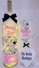 Personalised Light Up Bottle Wine Glass Set Birthday Gift 18th 21st 30th Stitch