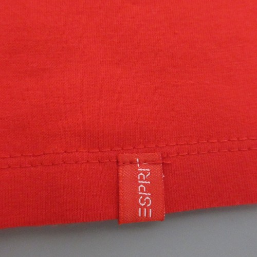 Esprit Womens T-Shirt Sz XL Red Short Cap Sleeves 100% Cotton Embellished Heart - Picture 6 of 10