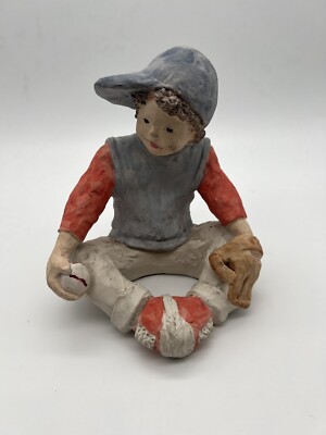 Austin Pros Daze Mortensen Sneaker Baseball Boy 1986 Ceramic Sculpture RARE VTG