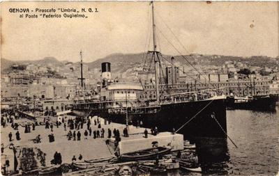 CPA AK GENOVA Dampfer Umbrien N G J al Ponte Federico Guglielmo ITALY (524313)