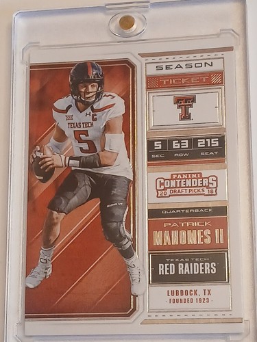 ๐ฐ๐ PATRIK MAHOMES RARE ROOKIE TICKET INVESTMENT CARD SP PANINI CHIEFS MVP MIN - Picture 11 of 13