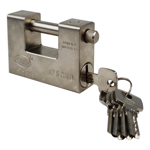 Heavy Duty Security Padlock D-Shaped Chain Lock 94mm Shipping Container Garage - Picture 3 of 16