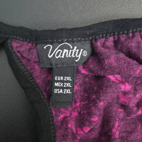 Vanity Womens Geometric Lace Trim Top Sz 2XL Purple Boho Grunge Fairy Hippie Y2K - Picture 5 of 8