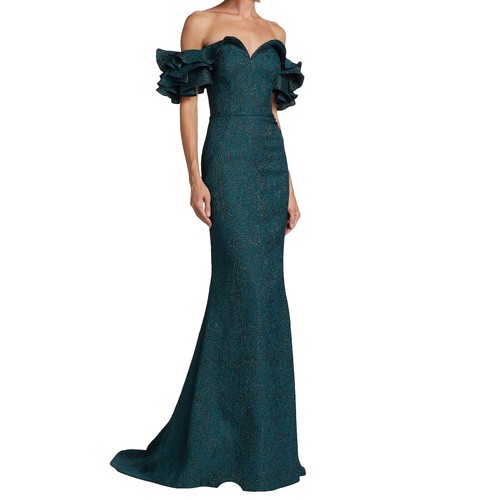 Teri Jon by Rickie Freeman Lace Pintuck Gown | eBay