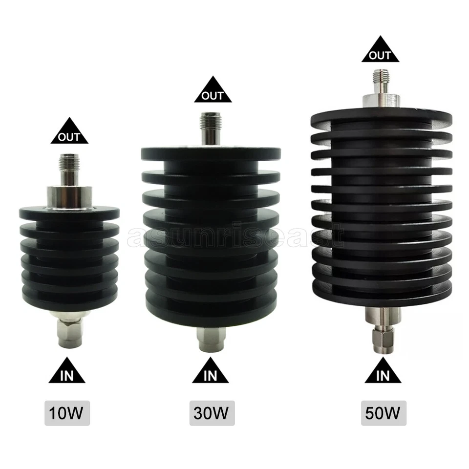 RF Coaxial Attenuator 10W - 50W SMA J-K Male to Female DC to 3GHz 50 ohm 1-50dB - Image 2 of 4
