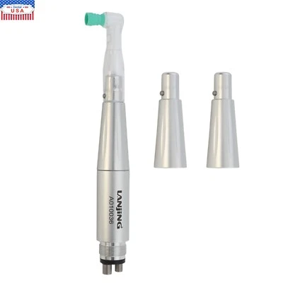 LANJING Dental Prophy Handpiece Hygiene Air Motor 4 Holes + 3 Nose Cones Kit 360° Swivel