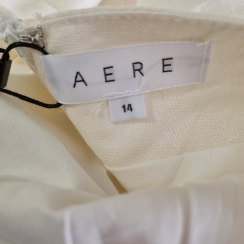 Aere Size 14 Cross Back Ivory Linen Maxi Dress Fully Cotton Lining NWT - Picture 5 of 12