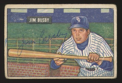 1951 Bowman #302 Jim Busby Period Signed Auto - BAS Certified