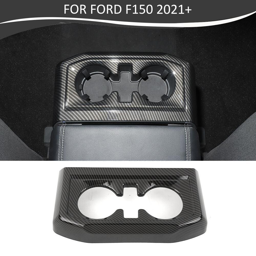 Carbon Fiber Rear Cup Holder Trim Cover For 2015-2020 Ford F-150 3 thumbnail image