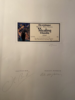 Zertifikat Sonderedition Raymond Waydelich - Vin d Alsace Riesling Maude 1994