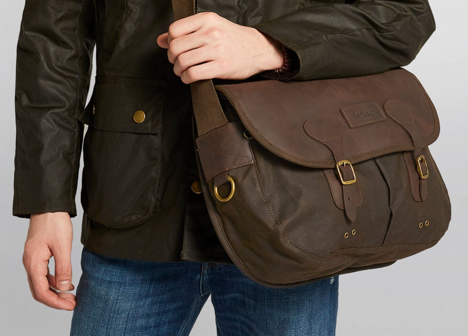 BARBOUR WAX LEATHER TARRAS BAG w 