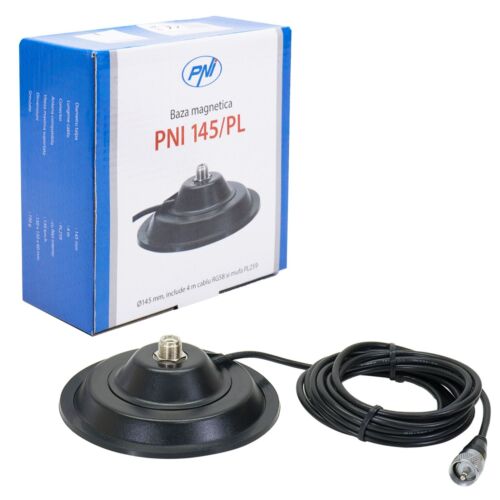 SO-239 Mag mount PNI 145 / PL 145mm base 4m cable and PL259  - Afbeelding 1 van 9