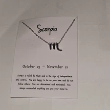 SCORPIO 925 Sterling Silver Small Zodiac Sign Pendant Necklace, 18" 