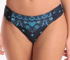 Seafolly Bikini 1 Piece Sunflower Border Ruched Side Retro UK 12 Pants Only NEW