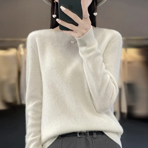 UK Cashmere Women's Sweater Autumn and Winter 100% Merino Wool Warm Pullover Top - Bild 15 von 32