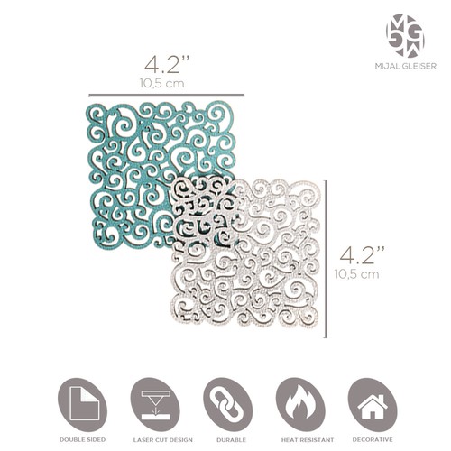 Juego de 6 posavasos antideslizantes de doble cara corte láser resistente al calor Mijal Gleiser - Imagen 4 de 60