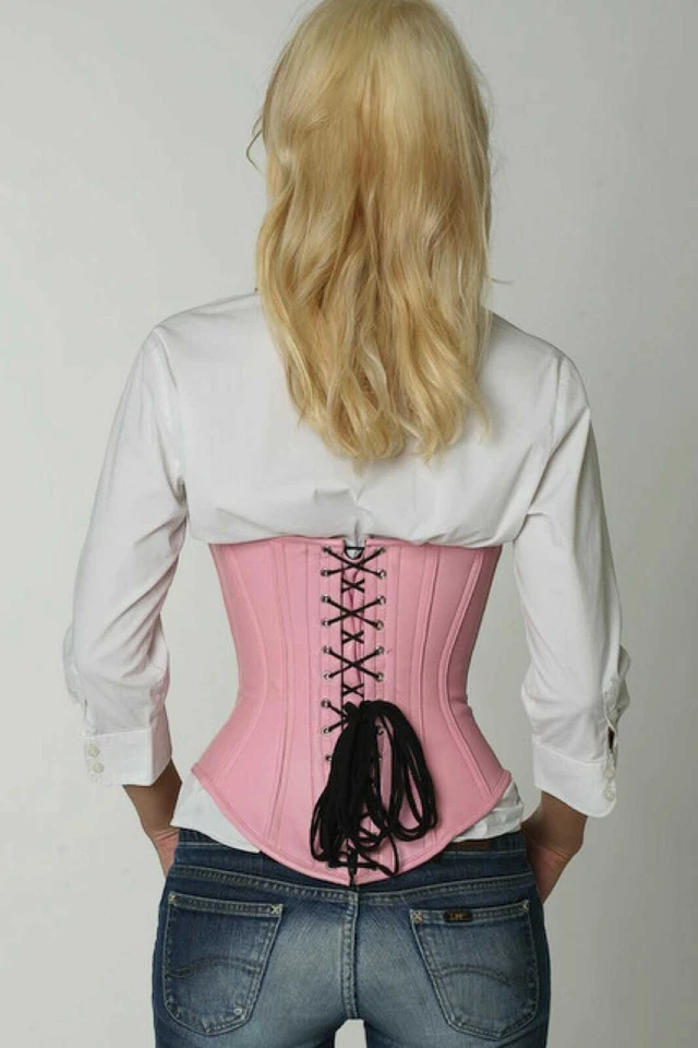 Korsett Corsage Pink Rosa Leder lang normal lu22 - Bild 2 von 2