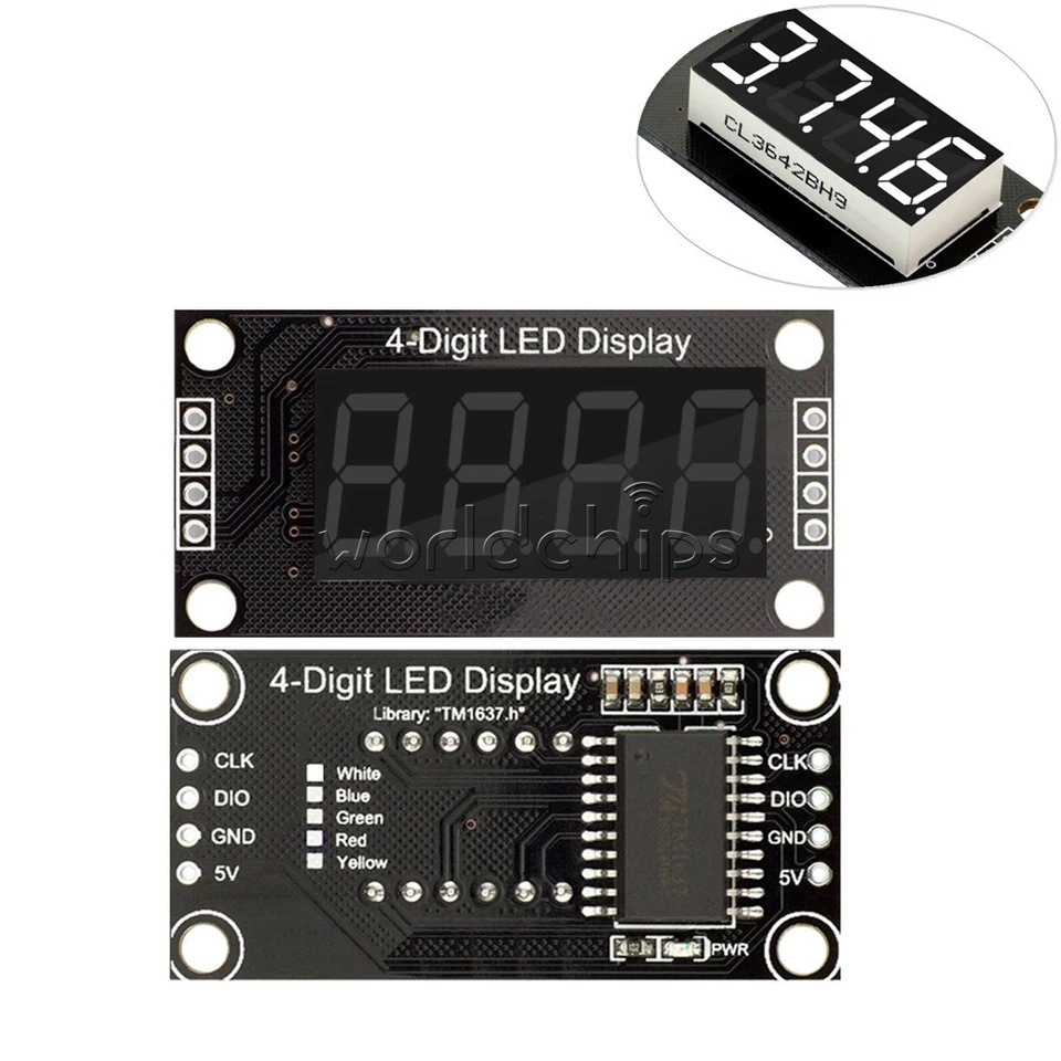 White 0.36" TM1637 7-Segment 4-digit Digital Tube LED Display Module For Arduino - Image 3 of 4