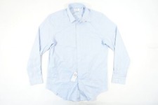 CALVIN KLEIN PLAID BLUE MEDIUM STEEL SLIM FIT STRETCH BUTTON FRONT SHIRT DEFECT