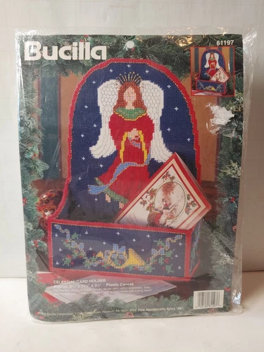 NEW Bucilla Celestial Card Holder Kit 61197 christmas angel Canvas Sealed