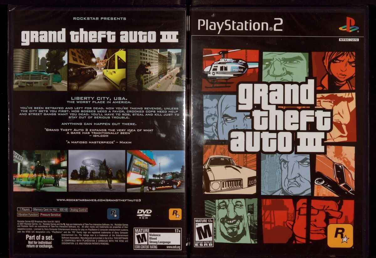 Grand Theft Auto III, Sealed, New PS2 GTA Playstation 2