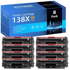 8PK W1380X No Chip Toner Compatible With HP 138X LaserJet Pro 3001dw MFP 3101fdw