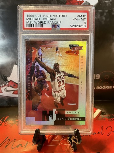 MICHAEL JORDAN 1999-00 U/D ULTIMATE VICTORY MJ'S WORLD FAMOUS #MJ2 PSA 8