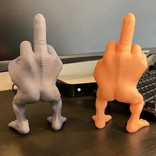 Middle Finger Figure with Legs - Funny Office Desk Ornament 3D Printed