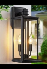 Large Outdoor Wall Light Exterior 16.2 Waterproof Front Porch Light Black