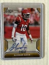 2019 Leaf Draft Blessuan Austin #BA-BA1 Gold Auto Rookie Rutgers Scarlet Knights