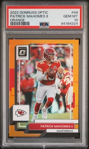 2022 DONRUSS OPTIC PATRICK MAHOMES II ORANGE #94 PSA 10 135/199!