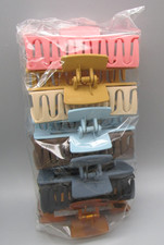 Set of 8 Multi-Color Solid Animal Print Rectangle Claw Hair Clips