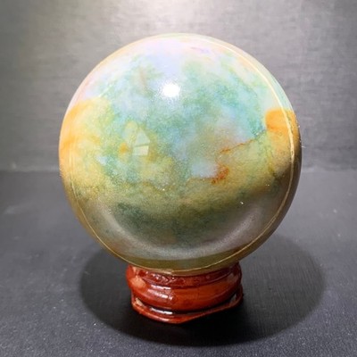 265G Natural marine jasper Crystal ball polishedquartz ball mineral sample+Stand