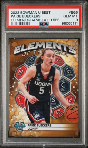 2023 Bowman U Best Paige Bueckers Elements Game Gold Refractor PSA 10 /50