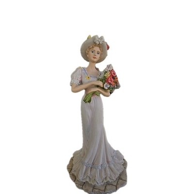  The Leonardo Collection Summer Girl With Roses. Missing The Base Wood
