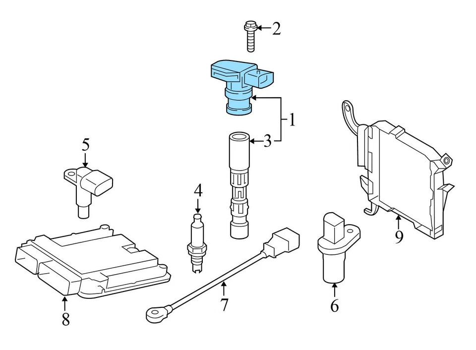 AUDI Q3 QUATTRO 2016-2020 2,0 L - Paquete de bobina de encendido 06J905110N Foto 3 de 4