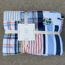 Pottery barn kids baby lahaina quilt toddler bedding 100% cotton 36 X 50"