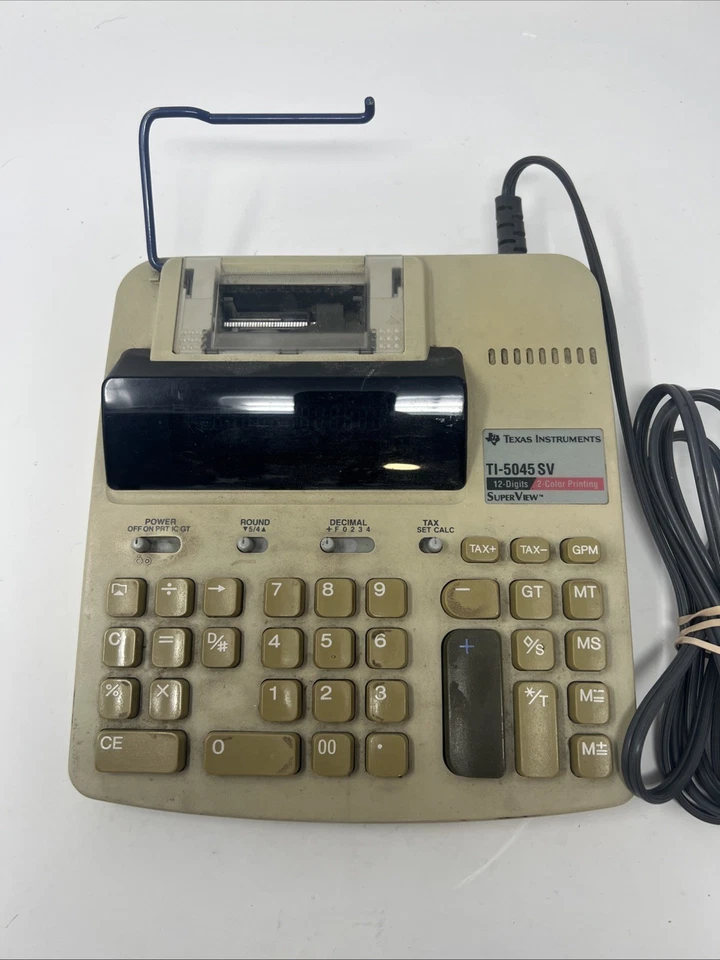 VINTAGE Texas Instruments TI-5045 SV Calculator 12 Digits 2 Color  Large - Image 2 of 4