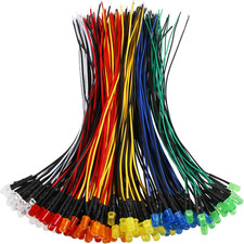 120Pcs 12V Led Diode Lights 5Mm,Pre Wired Led Light Emitting Diodes Kit White Re