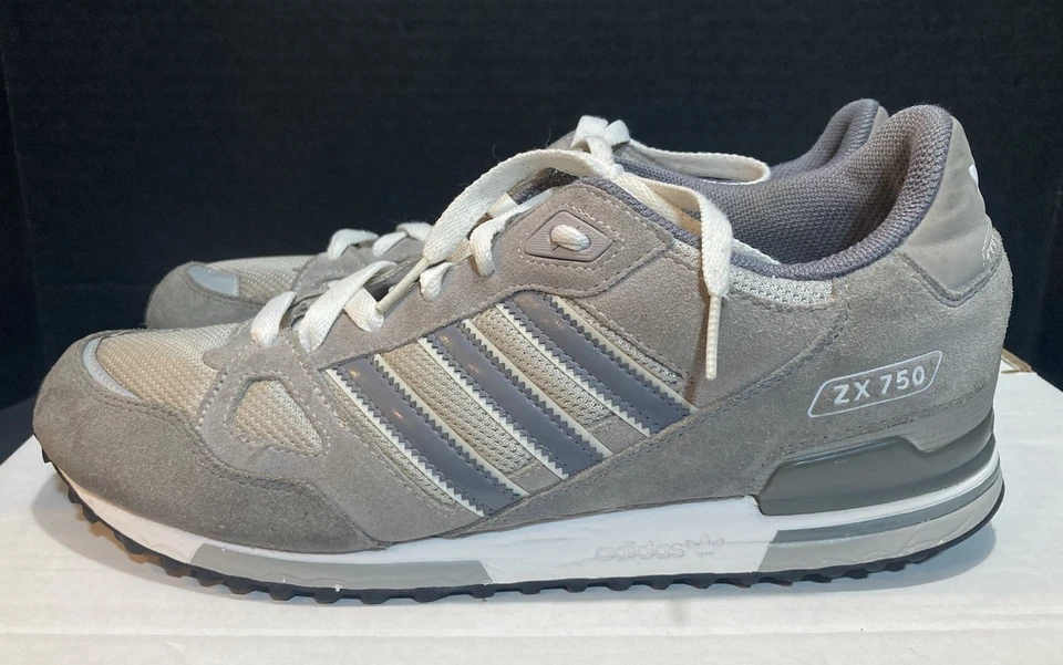Adidas Originals ZX 750 Sneakers Shoes Gray/Chalk White Mens Sz 9.5 - Image 4 of 4