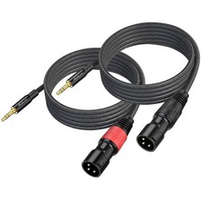 XLR to 3.5mm Cable 15ft 2Pack, Balanced 1/8inch TRS to XLR Cable Gold-Plated ...