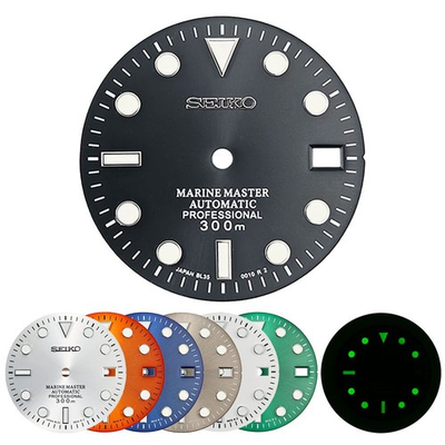 #ad For Seiko 28.5mm Watch Dial Green Luminous Fit NH35 NH36 Movement Watches Faces $19.90