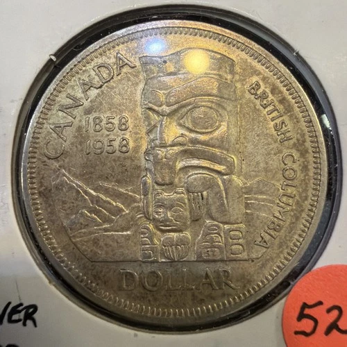 1958 $1 Canadá Silver Coin   G012
