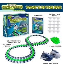 USA Toyz Zero G Space Glow Race Track for Kids- 258pc